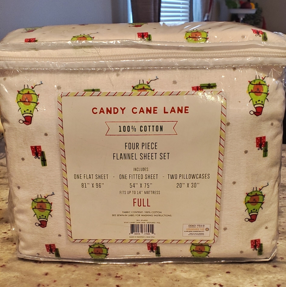 Christmas flannel full sheet set